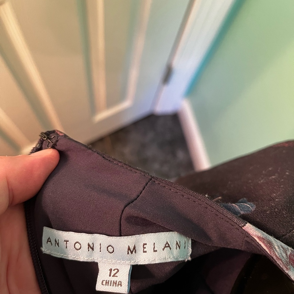 NEW with tags - ANTONIO MELANI Navy Floral Midi Dress - Picture 6 of 10